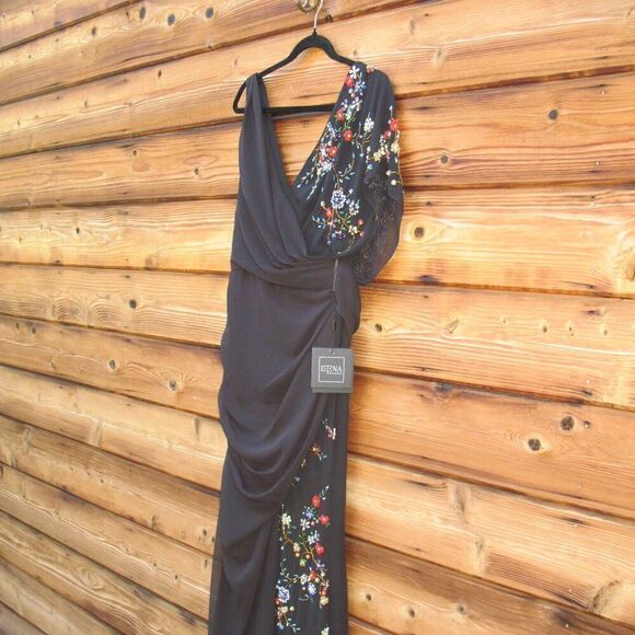 Mac Duggal 26530 Womens FAUX WRAP MULTI COLORED BEADED FLORAL GOWN Dress - Picture 7 of 15